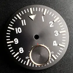 37mm Small Seconds Watch Dial at 6 O'Clock Face for Manual Mechanical Movements (Black dial)