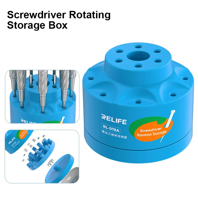 

RELIFE RL-078A Multi-function Phone Repair Screwdriver Storage Holder with Non-slip Base Large Capacity Tools Collecting Box