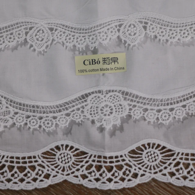 Lhs001 White Cotton 3 Dcs/Set 12 "X12" Designs Hankies Női Esküvői Ajándékok Csipke Zsebkendők Készletek - Image 3