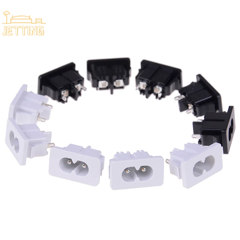 AC250v 2.5a iec320 c8 male 2 pins power inlet socket connector 5Pcs electrical power socket electrical sockets