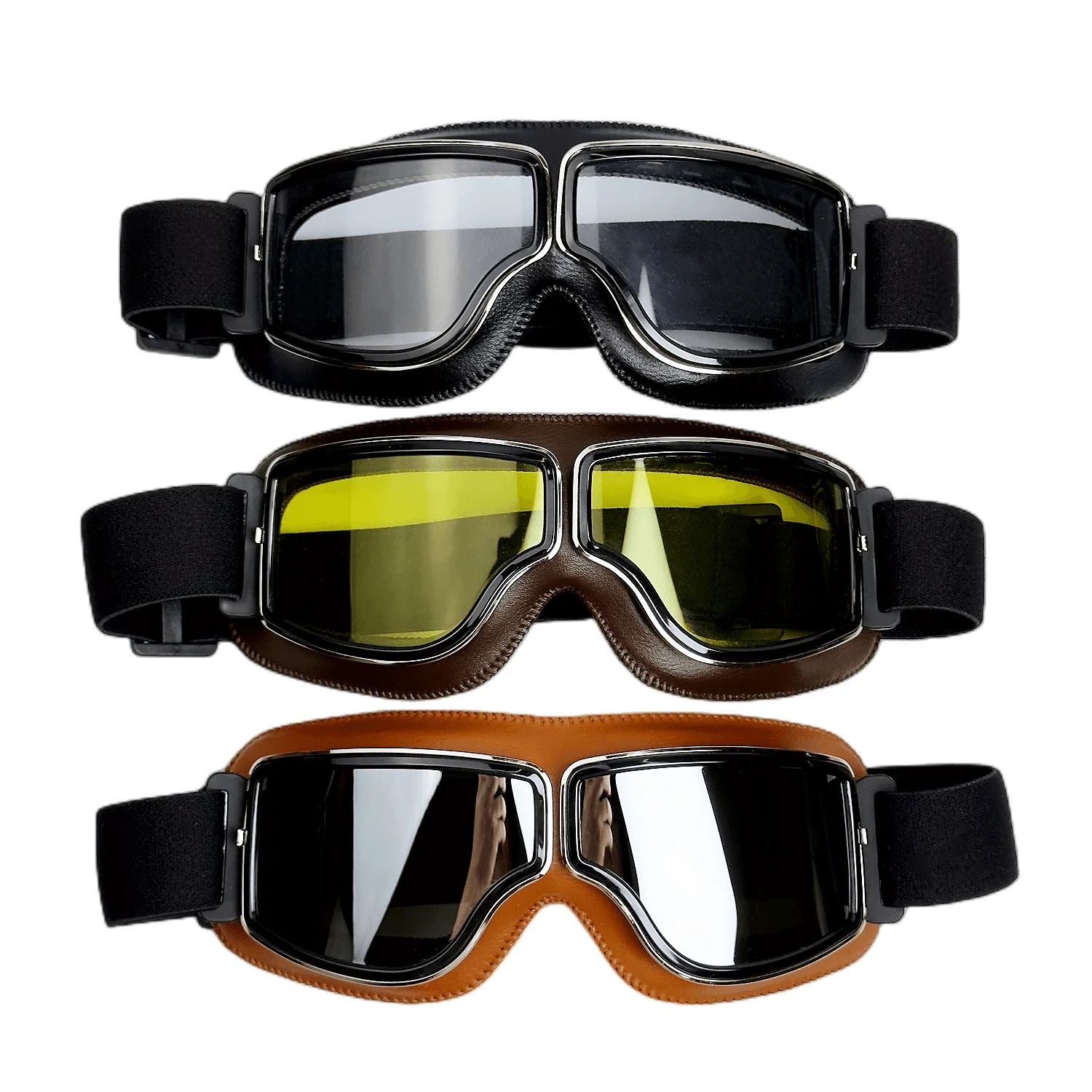 Metal Border Retro Goggles Motorcycle High-Quality Fit UV Protection For Biking and Outdoor Adventures European Vintage Design