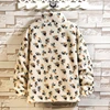 Autumn Winter Lamb Wool Jacket for Men's Thickened Warm Stand Collar Coat Retro Jacquard Loose Casual Jacket Social Men Clothing 5