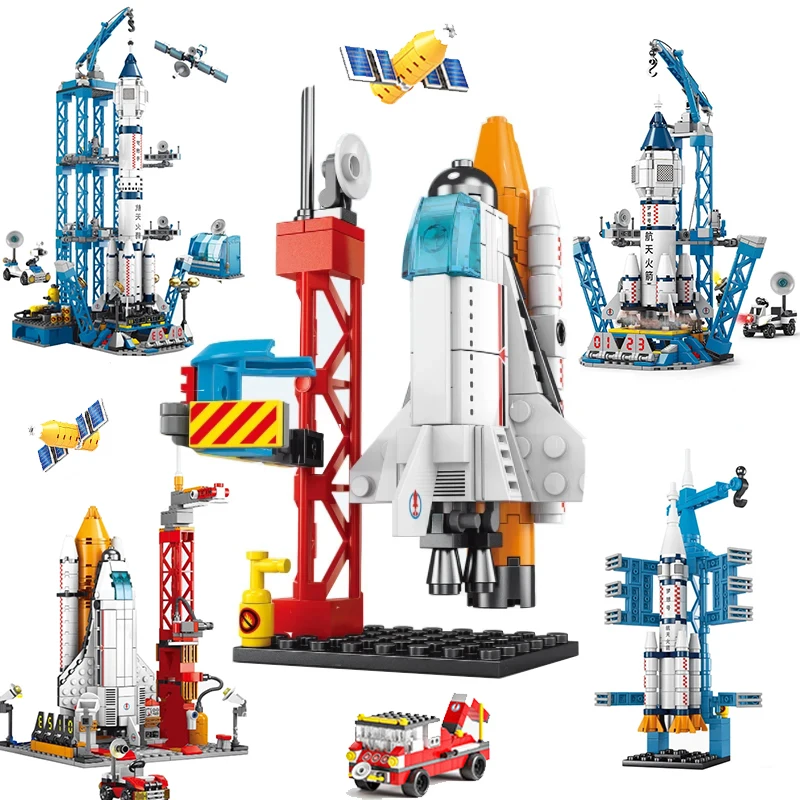 Aerospaziale Space Rocket Launch Center Base Puzzle Modello Mini Building Blocks Assemblare Mattoni Bambini Ragazzi Giocattoli Per Bambini