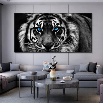Black & White Tiger Canvas Wall Art 1