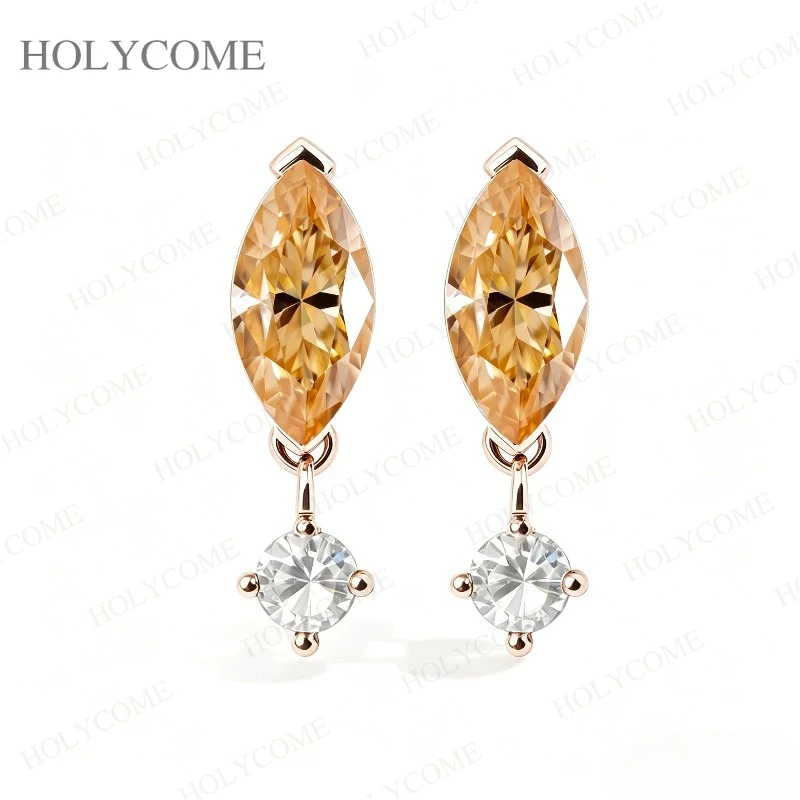 2,4 Karat Moissanit-Ohrstecker für Damen und Mädchen Funkelnder Schmuck Marquise-Schliff 925 Sterling Silber Schmuckstück – Detail 7