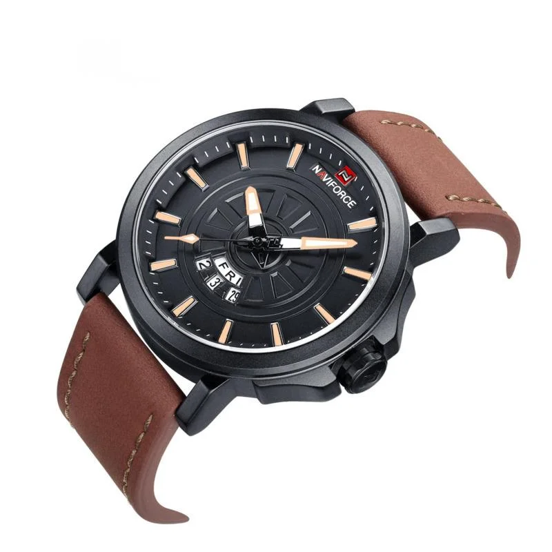 

Waterproof Calendar Men's Wristwatch Leather Band Display Business Fashion Luxury Military Sports Quartz Watches For Men's