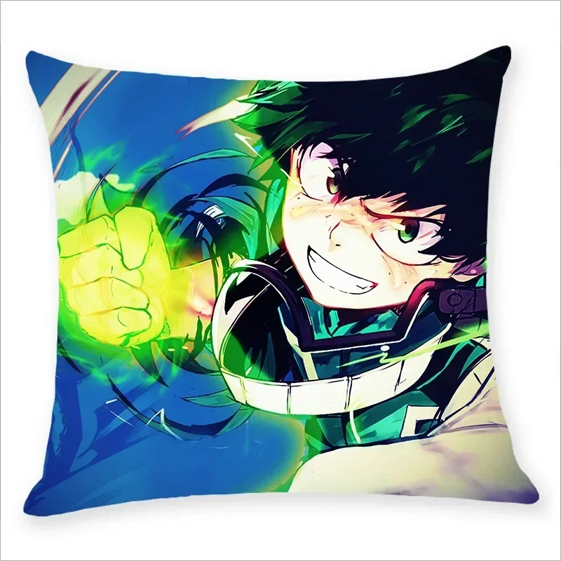 45x45CM My Hero Academia Pillow Case  Anime Midoriya Izuku Deku Printed Pillow Covers Soft Decorative Pillowcase Gifts Wholesale 4