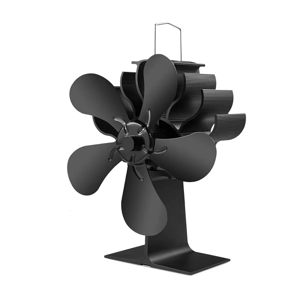 5-Blade Heat Powered Stove Fan Fireplace Fan for Gas/Pellet/Log/Wood Buring Stove Efficient Heat Distribution Log Burner