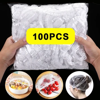 Sacs ronds élastiques en plastique pour fruits et légumes, couvercle alimentaire pour poulet, réfrigérateur, sac de conservation au frais, accessoires de cuisine, 10 pièces, 100 pièces 1