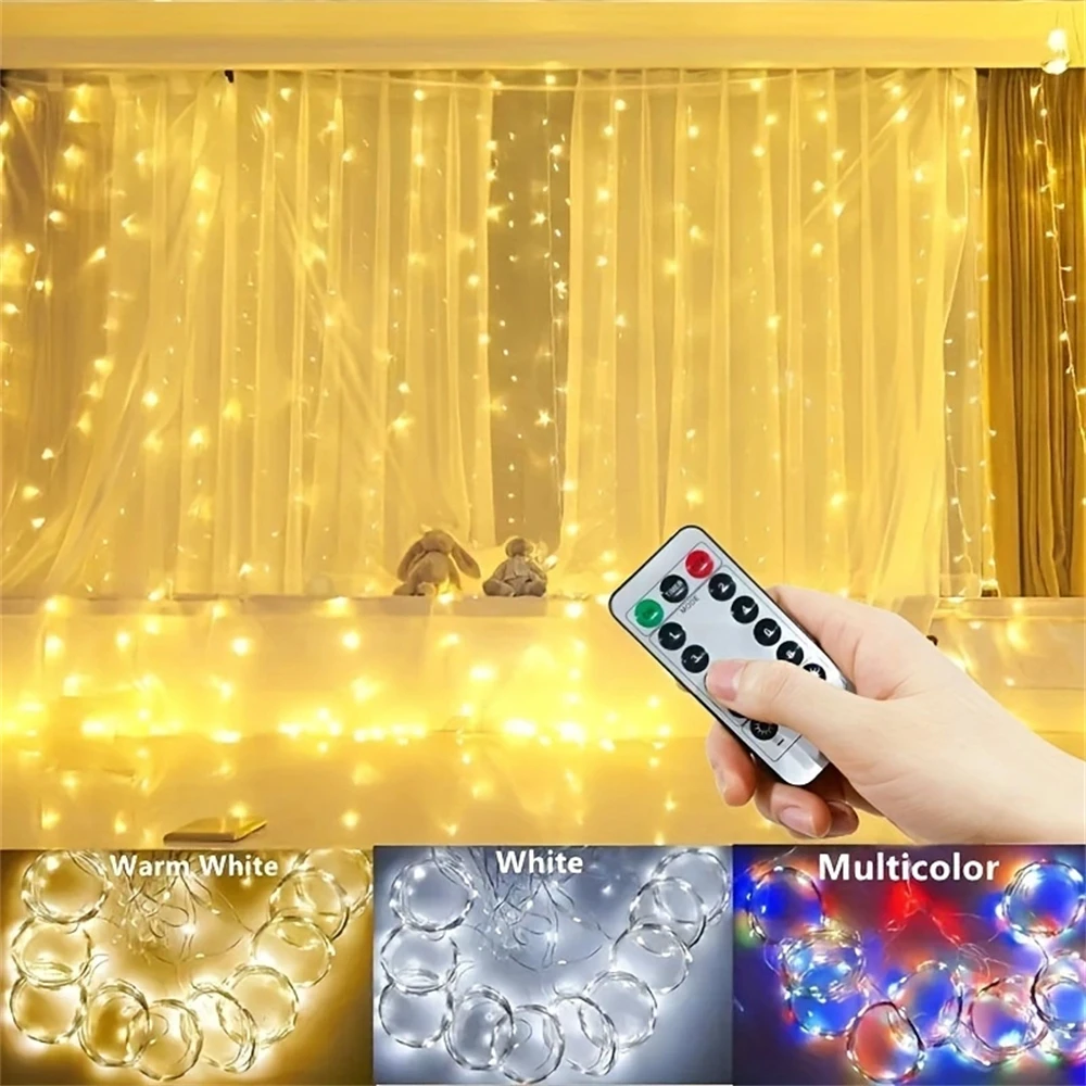 USB Remote Control LED Curtain Fairy Lights 2