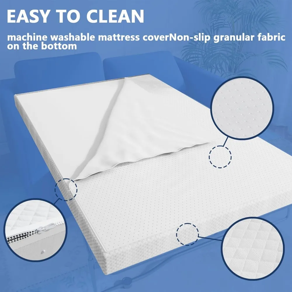 4.5 Inch Cold Gel Memory Foam Sofa Bed Mattress Replacement for Sleeper Sofa and Couch Beds Queen Size Sofa 4