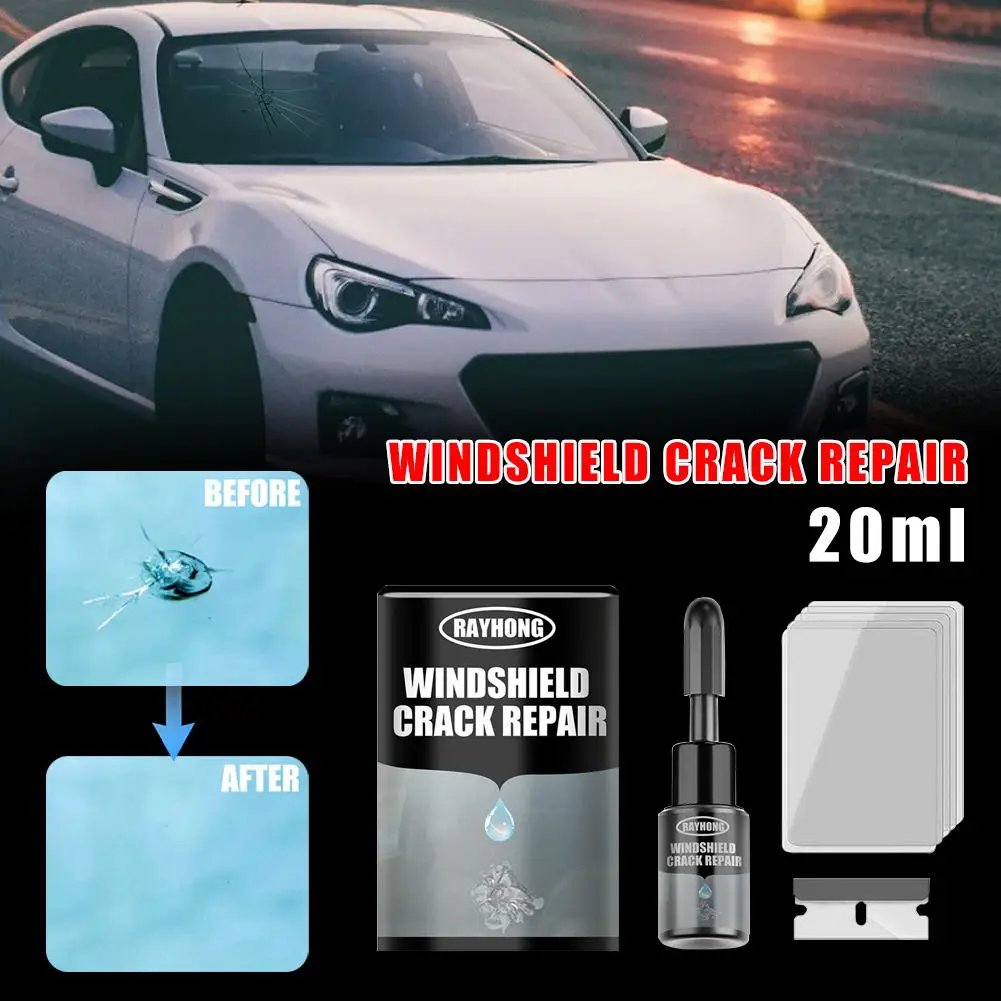

20ml Upgrade Car Windshield Repair Agent Nano Repair Fluid for Car Glass Repair Windshield Crack Quick Repair Tool with Film