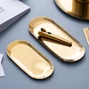 Rose Gold Tray Metal Nordic Oval Jewelry Tray Chic Stainless Steel Gold Plate Seal Bean Spoon Sandwich Fruit Tray Storage Tray 1