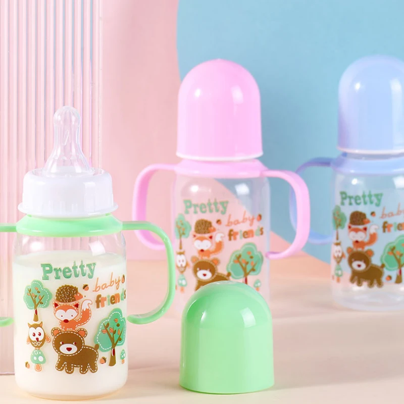 125ML Baby Bottle with Handle PP Material Newborn Bottles Milk Bottle Baby Feeding Bottles Toddler Infant Feeding Supplies