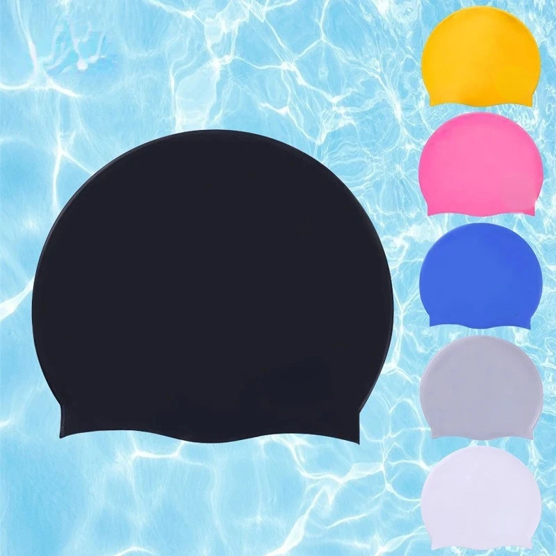 

1 PCS Swim Cap Waterproof Elastic Silicone Ear Protection Storage Protection Long Hair Adult Children Male and Female Universal