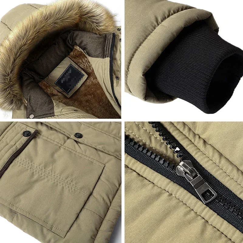 New Men Winter Outdoor Casual Windproof Keep Warm Waterproof Thickened Cotton Jacket Men Detachable Hooded Jacket cotton jacket