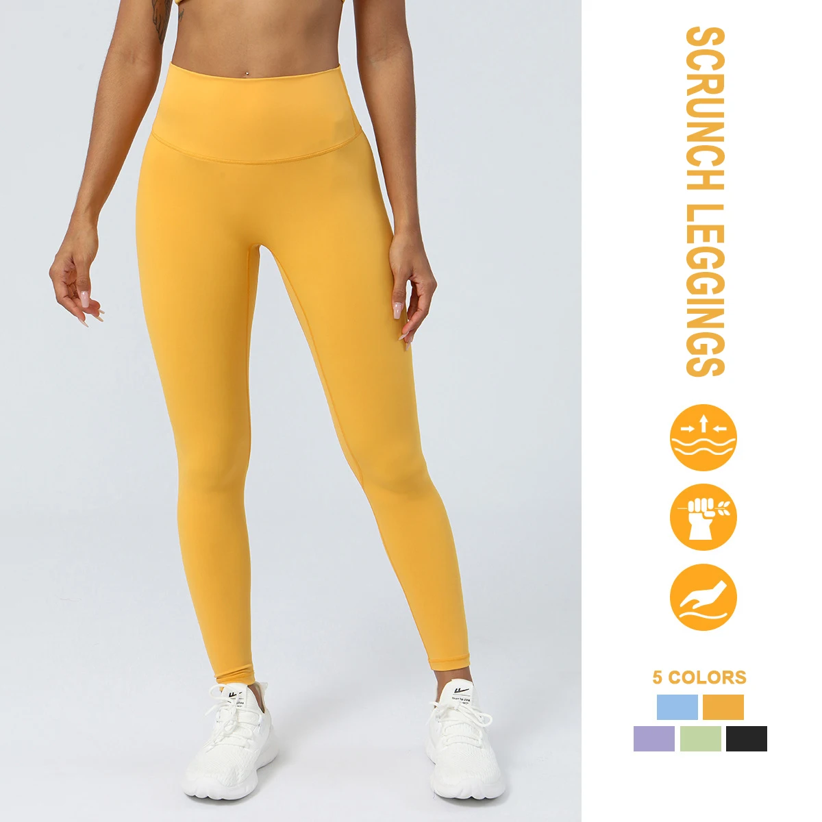 High Waist Ruched Butt Lifting Yoga Pants Sport Women No Front Seam Scrunch Gym  Leggings Tummy Control Wokorut Exercise Tights - AliExpress