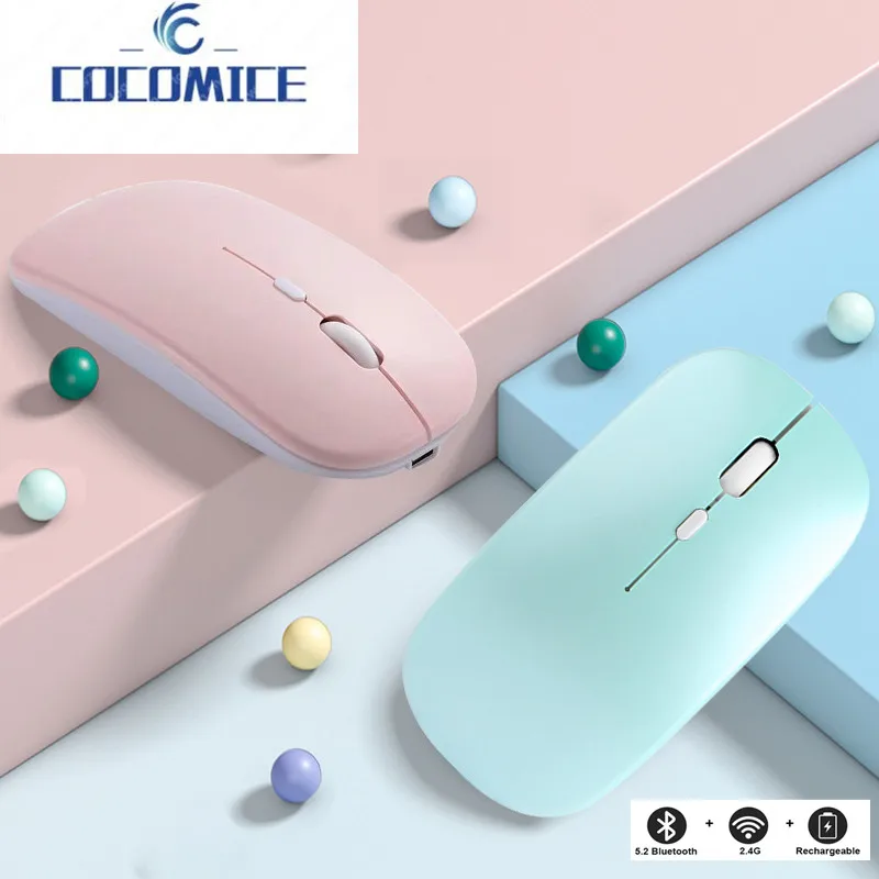 Mouse Bluetooth Ultrasottile Mouse Usb Wireless Ricaricabile Per Ipad Mac Ios Tablet Android Telefoni Portatili Computer Mouse Silenziosi