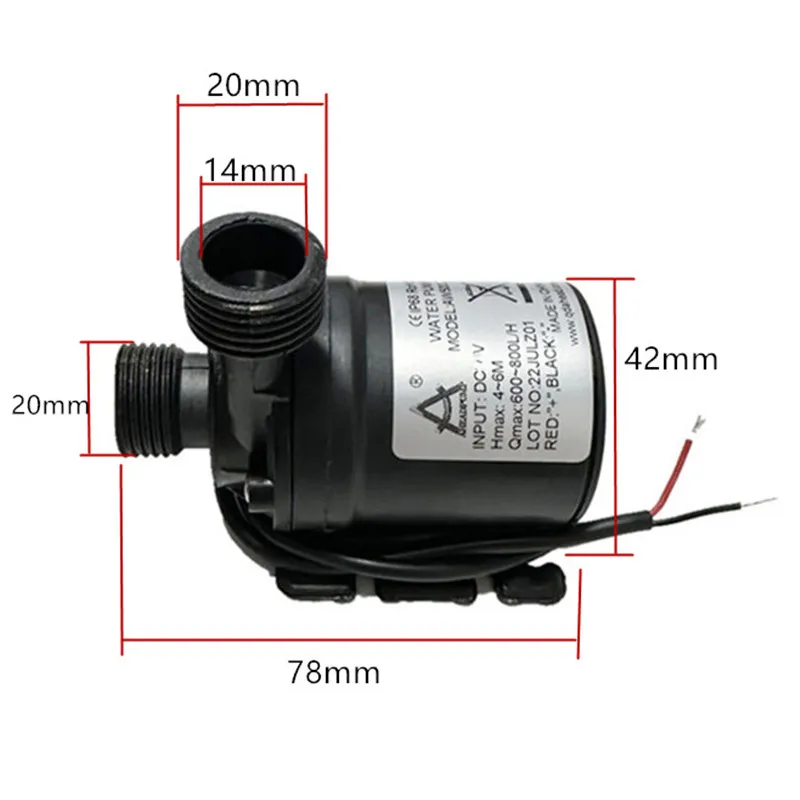 

DC12V 24V Water Pumps Lift 5M 800L/H Solar Brushless Motor Water Circulation Water Pump Ceramic Shaft Ultra Quiet Submersibles