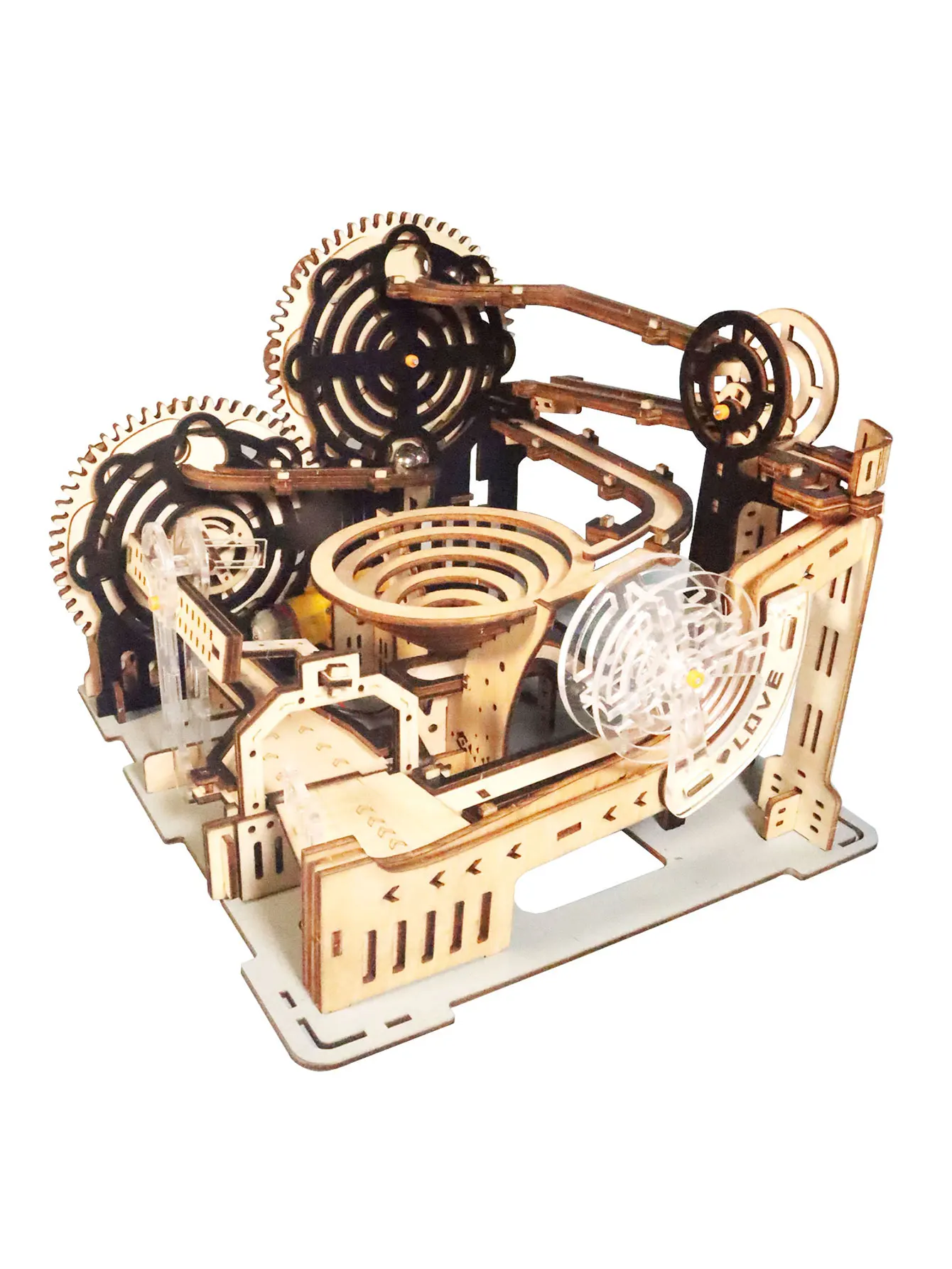 Electric 3D Wooden Puzzles Marble Run Model Kits  Brain Teaser Puzzle DIY handmade Christmas gift 5