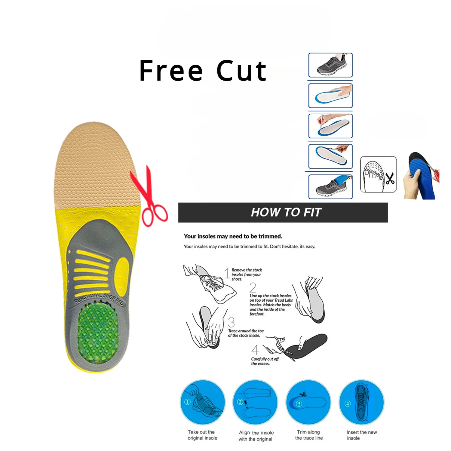 1 Pair Orthopedic Insoles Orthotics Flat Foot Health Sole Pad for Shoes Insert Arch Support Pad Plantar Fasciitis Feet Care Pads