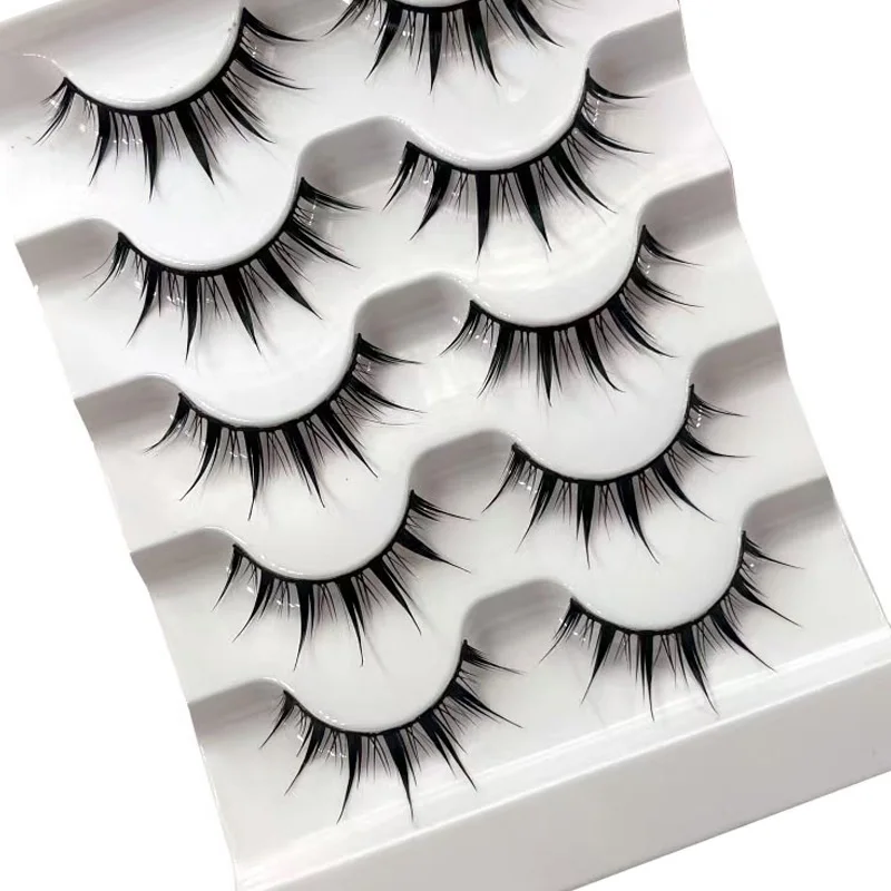 Description Picture 5 of itemNEW 5 Pairs Manga False Eyelashes Natural Fake Lashes Long Make ups 3d Mink Lashes Eyelash Extension Mink Eyelashes For Beauty