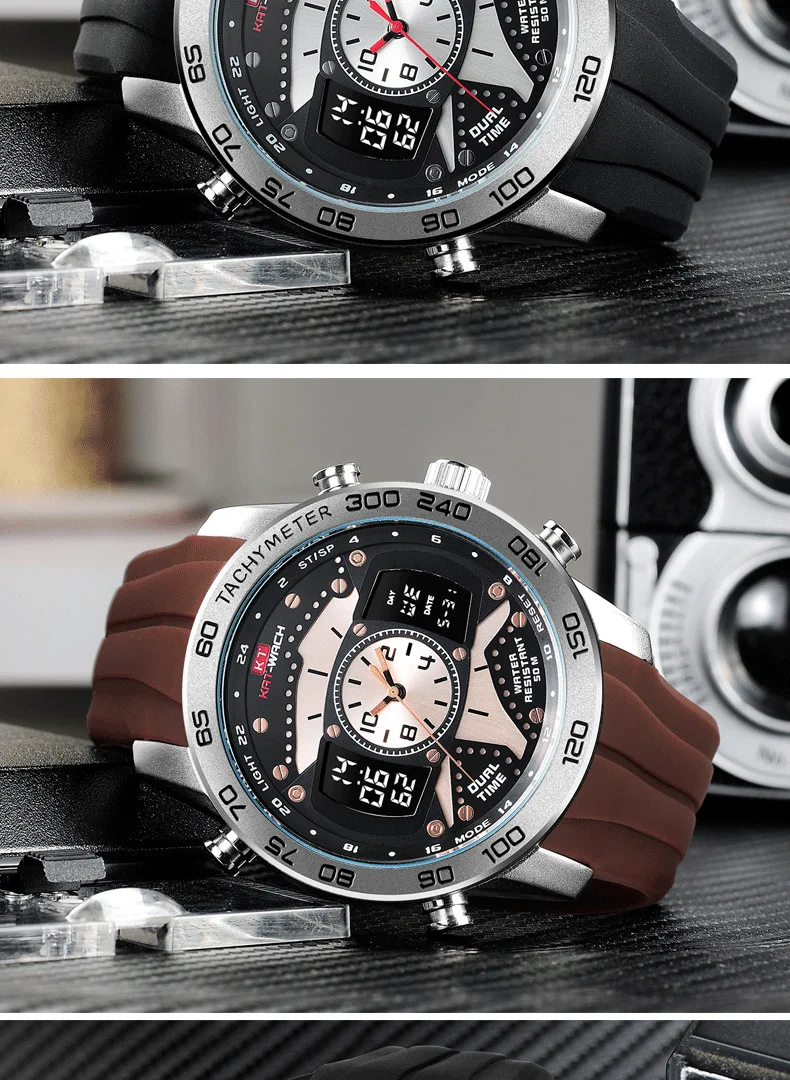 2022 KAT-Wach Watch Digital Men JPN Movement watches Quartz Male Chronograph Luxury Men Sports Wristwatch Relogio Masculino
