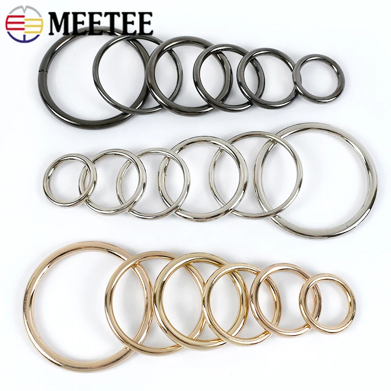 10/20Pcs 15-60mm 4mmThick Metal O Ring Buckle Shoes Bag Belt
