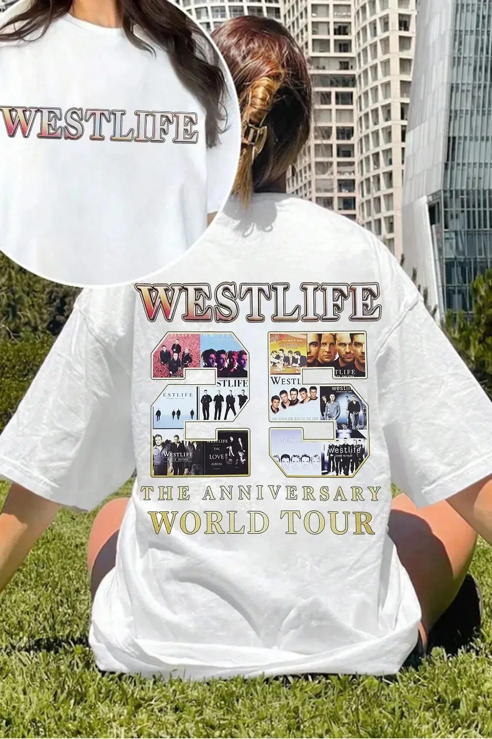 Westlife 2026 The Classics Tour 25th Anniversary T-Shirt Fans Geschenk O-Ausschnitt Lässige, lockere, kurzärmelige Outdoor-Mode-Tops Unisex
