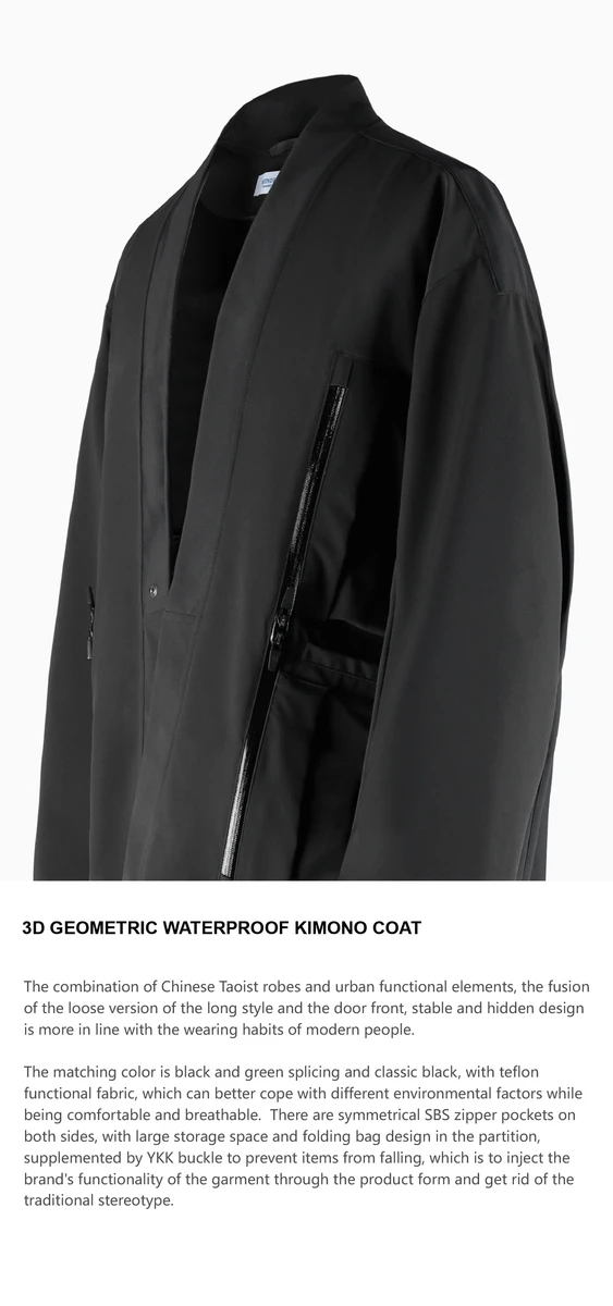Reindee Lusion 22ss Functional kimono jacket waterproof dwr coating multiple pockets carrying sling techwear japanese style