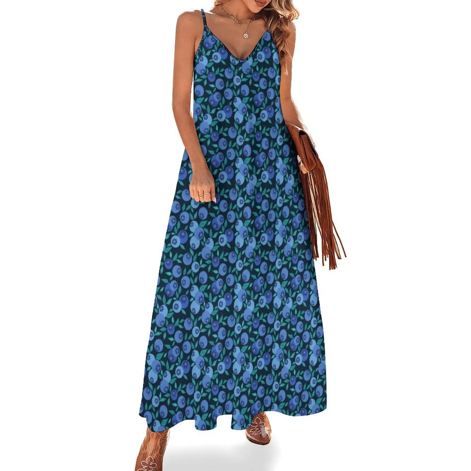 

Blueberry Sleeveless Dress women's summer clothing 2024 birthday dress for women evening dresses women