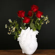Creative Vase Anatomical Heart Shape Vase Dried Flower Container Home Office Decoration Nordic Home Gifts
