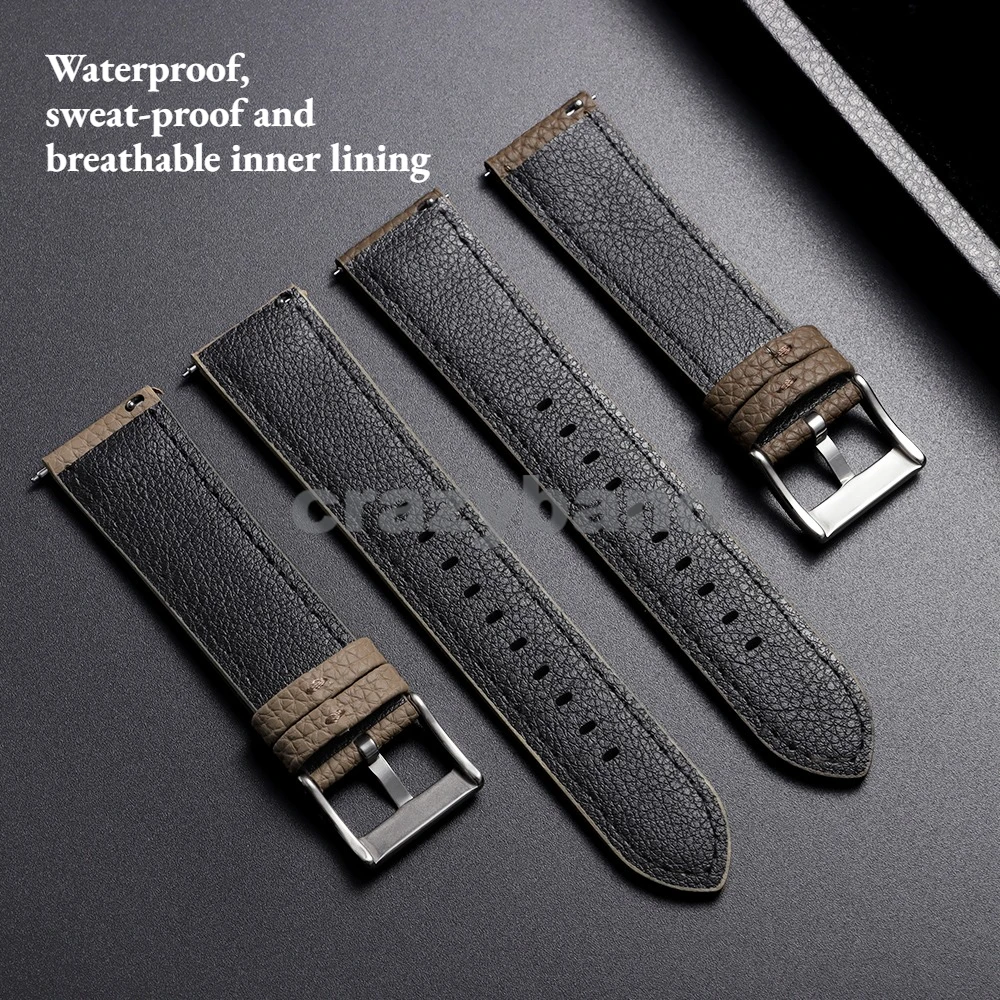 Lychee Pattern Leather Business Band