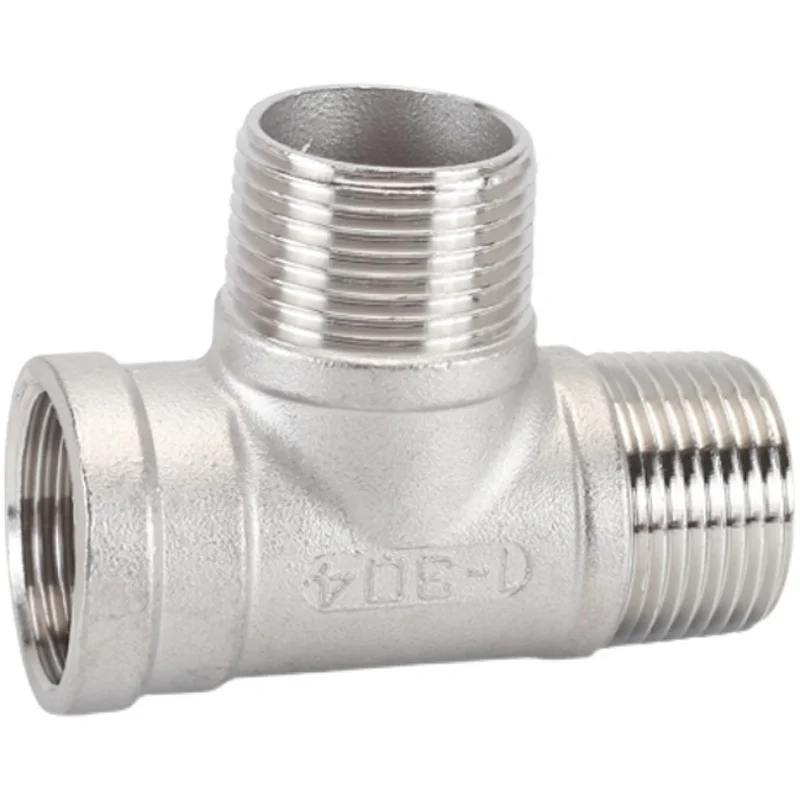 (DN8-DN50) male+male+Female Threaded 3 Way Tee T Pipe Fitting 1/4" 1/2" 3/4" 1" 1-1/4" 1-1/2"BSP Threaded 304 Stainless Steel hose pipe fitting pipe fitting tee adapter water pipe fitting