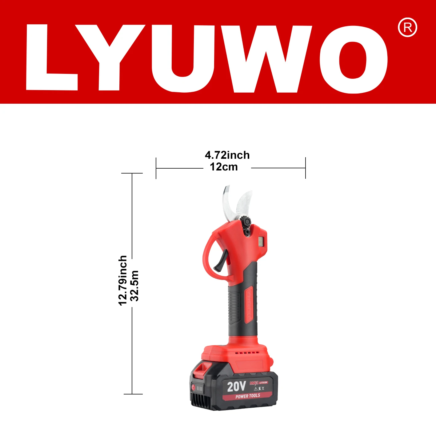 LYUWO 30MM Cordless Brushless Electric Pruning Shears Fruit Tree Bonsai Pruner Branches Cutter Power Tools For MT 18V Battery 2
