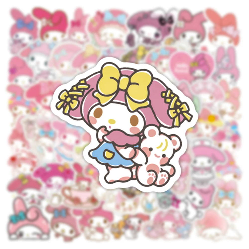 10/30/50PCS Kawaii My Melody Cartoon Stickers for Kids Girls Decorative Diary Suitcase Water Bottle Vinyl Cute Sticker Decal Toy