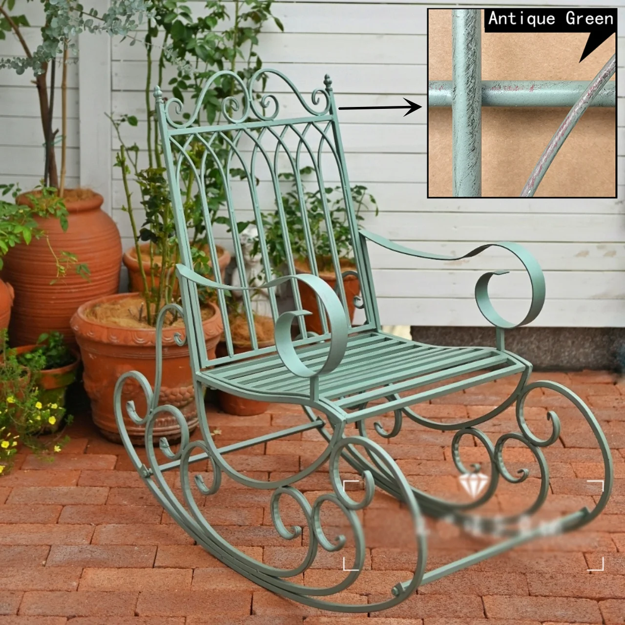 Garden & Patio Furniture Decoration Wrought Iron Outdoor Rocking Chair Metal Rocking Chair portable camping chair