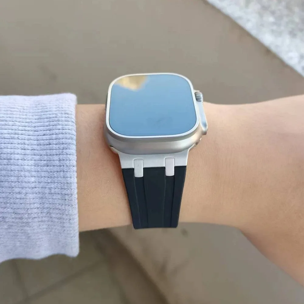 Titanium Color Silicone Watchband Bracelet