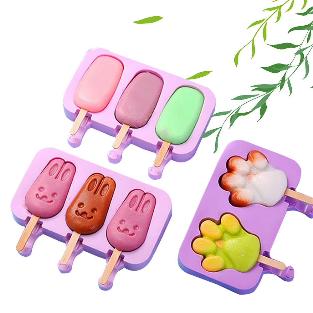 Silicone DIY Ice Cream Popsicle Maker with Lid