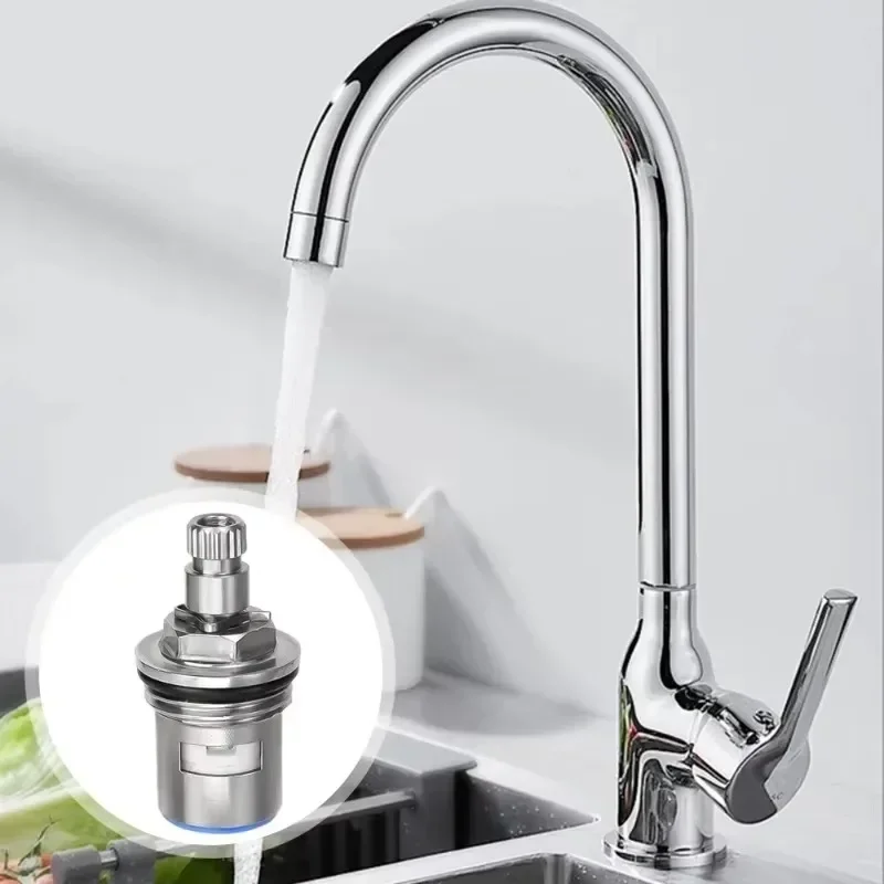 Faucet Valve Core Replacement Stainless Steel Tap Cartridges Household Single Angle Valve Kitchen Bathroom Faucet Accessories