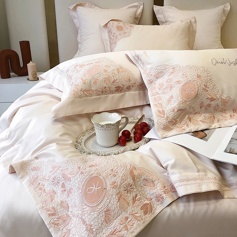 Waliicorners Egyptian Long-staple Cotton Quilt Cover Bed Linen Pillow Shams Bedclothes Luxury Embroidery 100S Australian Cotton Bedding Set 36 S982d1c1823ad4d2b82bd886e2c607b11y