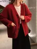 Loose Large Size Cashmere Sweater Coat Women Korean Mid Length 100% Pure Merino Wool Knit French Cardigan Autumn/Winter Jacket 1