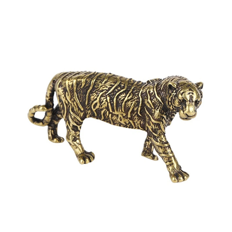 Solid Brass Big Tiger Figurines Ornaments Animal Tigers Model Statue