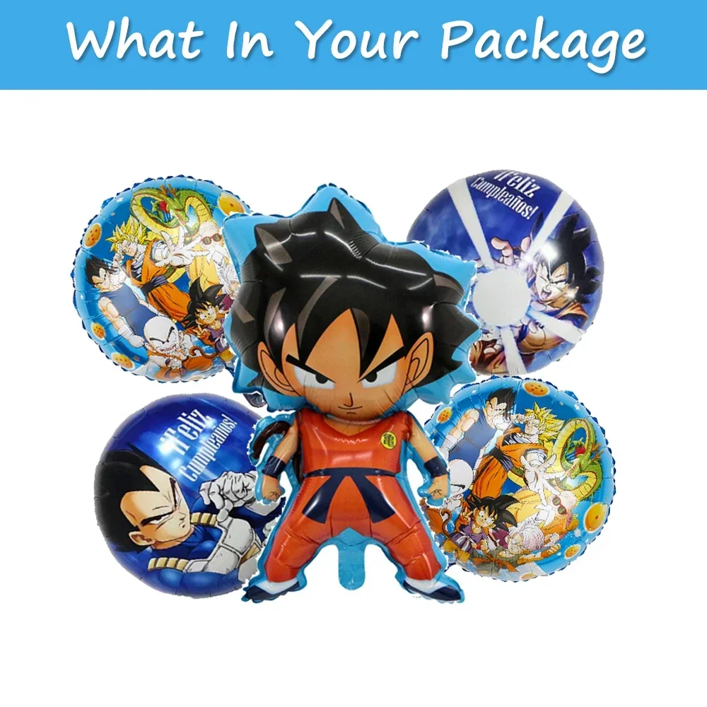 thumbnail image 1 of Figura de anime Goku Dragon Ball Z, globo de látex, suministros para fiestas, platos de papel, vasos, vajilla, juguetes para fiestas, suministros para regalos, para colgar en la pared, 1 of 5