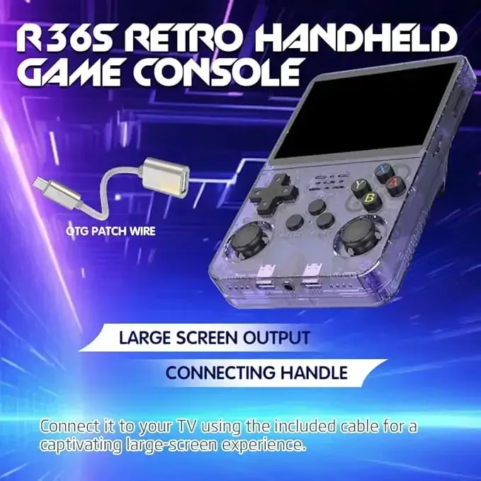 Portable Retro R36S Game Console with ARKOS System, A Classic Emulator Pre Insta