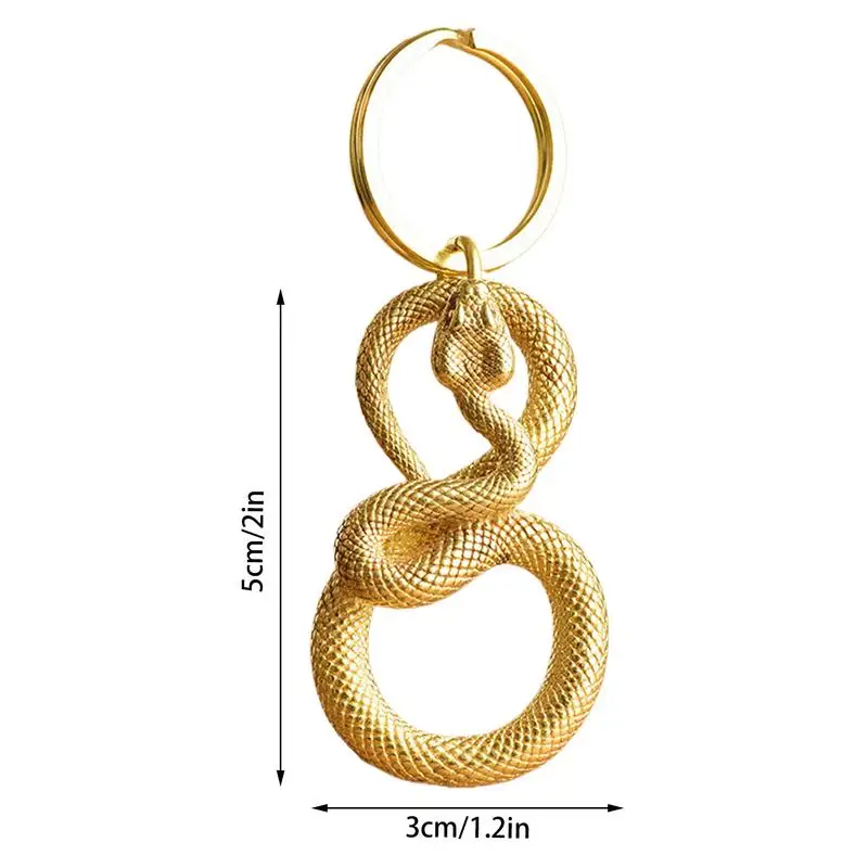 Snake Pendant Key Ring Metal Bag Charm Car Souvenirs Keychain 2025 New Year Hangable Ornament Animal Key Ring for Bag Purse