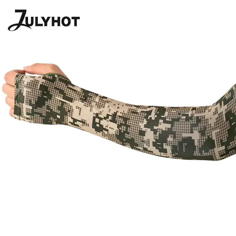 1 Pair Camouflage Arm Sleeves arm sleeves fishing sleeves UV Protection Cycling Fishing Running Ice Silk Long Tattoo Sleeve Anti-Sunburn Cuff Cover