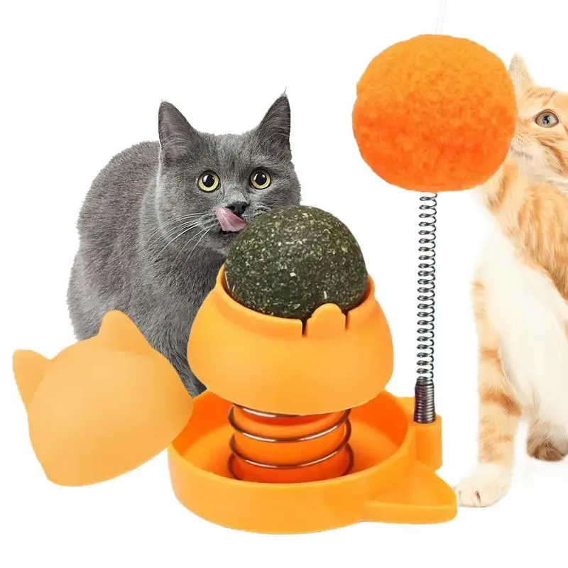 CatnipWallToysRotatableCatLickingBallsEdibleAndHealthyWith