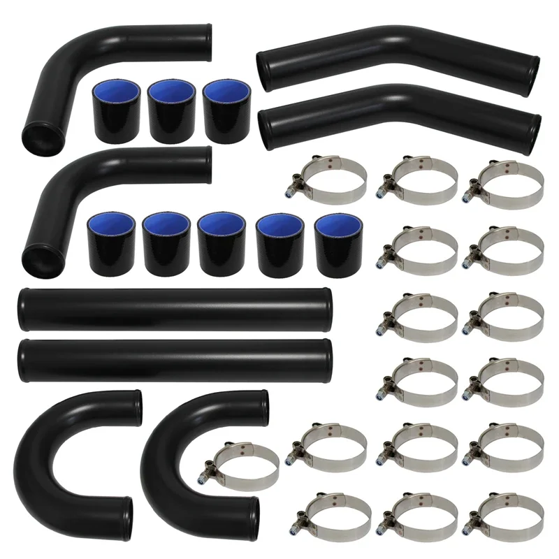 Universal DIY Intercooler Pipe 2.5" 63mm turbo intercooler aluminium piping Kit