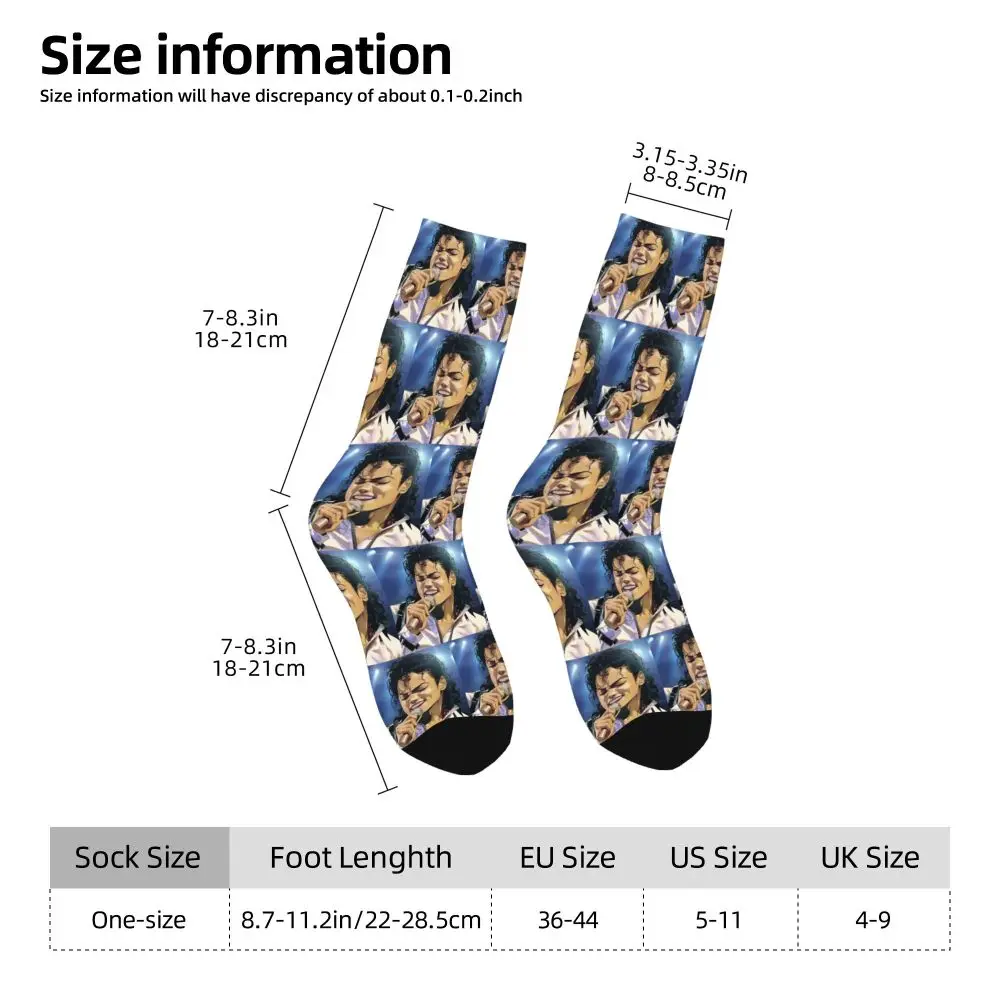 Michael Jackson Musicians Singers Dancers Socks Harajuku Stockings All Season Long Socks Accessories for Unisex Christmas Gifts